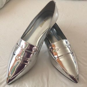 Nine West Adley Flats Metallic Silver